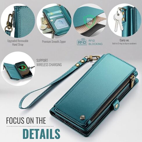 Defencase for iPhone Xs/X Wallet Case with RFID Block Card Holder, Purple in Saudi Arabia