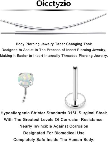 18/20g Threadless Nose Rings Piercing Jewelry for Women Surgical Steel Flat Back Cartilage Helix Tragus Studs Earrings Lip Medusa Labret in Saudi Arabia