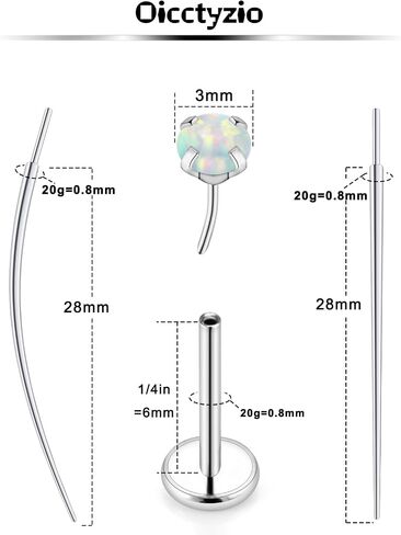 18/20g Threadless Nose Rings Piercing Jewelry for Women Surgical Steel Flat Back Cartilage Helix Tragus Studs Earrings Lip Medusa Labret in Saudi Arabia
