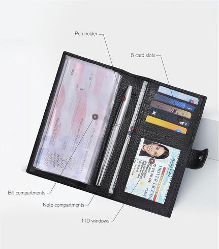 ESTALON Check Book Cover for Men and Women - Leather Standard Register Checkbook in Saudi Arabia