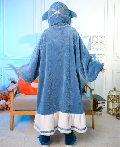 NSPSTT Gawr Gura Cosplay Onesie Pajamas for Women Warm Pajamas Big Comfy Couch Costume Onesies Adult in Saudi Arabia