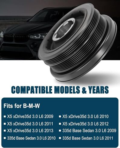 11238511371 محرك متناسق موازن العمود المرفقي بكرة لـ B-M-W 335D E90 3.0L l6 ديزل 2009-2011, X5 E70 2009-2013 استبدال #11237793593 in Kuwait
