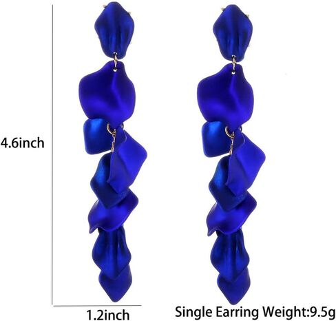 أقراط متدلية من بتلات الأكريليك - أقراط طويلة على شكل زهرة الورد للنساء in Kuwait