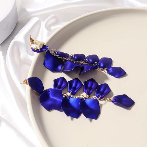 أقراط متدلية من بتلات الأكريليك - أقراط طويلة على شكل زهرة الورد للنساء in Kuwait