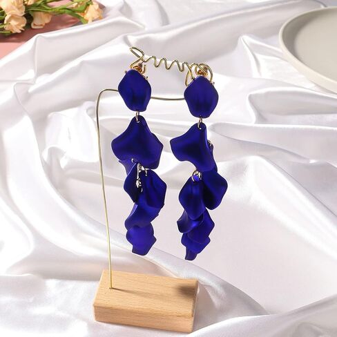 أقراط متدلية من بتلات الأكريليك - أقراط طويلة على شكل زهرة الورد للنساء in Kuwait