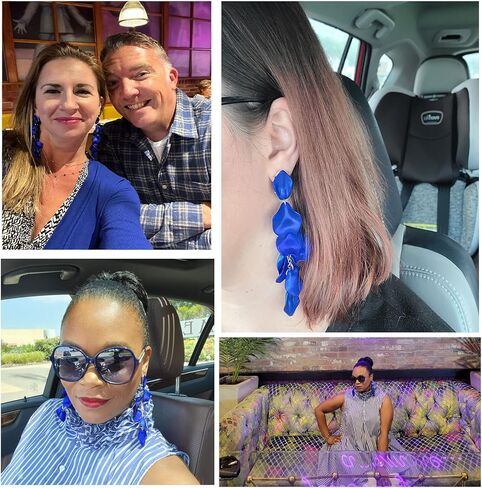 أقراط متدلية من بتلات الأكريليك - أقراط طويلة على شكل زهرة الورد للنساء in Kuwait