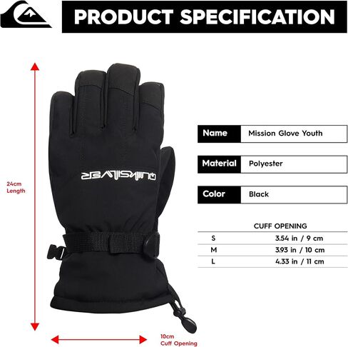 Quiksilver Boys' Mission Gloves - Waterproof, Insulated, Touchscreen in Saudi Arabia