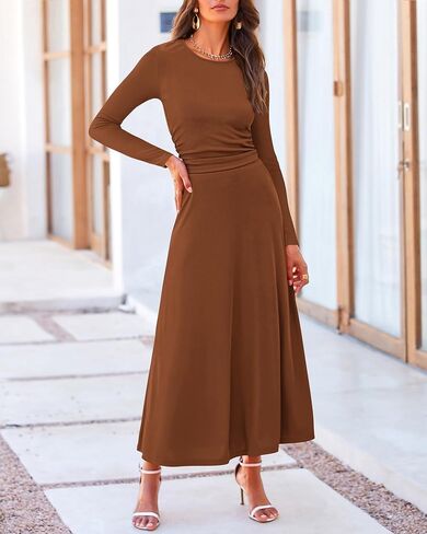 BTFBM Two Piece Skirt Sets For Women 2024 Trendy Fall Outfits Ribbed Knit Long Sleeve Crop Top Flowy Maxi Skirt Set in Saudi Arabia