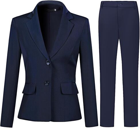 YYNUDA Women's Business 2 Piece Office Work Suit Set Single Breasted Solid Blazer Jacket and Pants in Kuwait