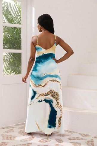 vunahzma Womens Casual Fashion Sleeveless Plus Size Loose Long Sexy Maxi Dress with Pockets in Saudi Arabia