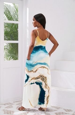 vunahzma Womens Casual Fashion Sleeveless Plus Size Loose Long Sexy Maxi Dress with Pockets in Saudi Arabia