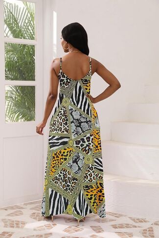 vunahzma Womens Casual Fashion Sleeveless Plus Size Loose Long Sexy Maxi Dress with Pockets in Saudi Arabia