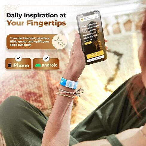 Scan This Bracelet! - 2PC Daily Bible Verse Bracelet - NFC Chip Jesus Bracelets for Christian - Christian Bracelet For Men & Woman - Yappy Bracelets Bible Verse For Daily Inspiration in Saudi Arabia