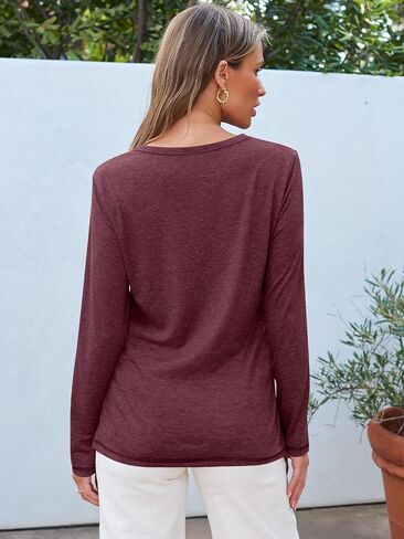 SUNBS Womens 3 Packs Long Sleeve Shirts Loose Fit Fall Tops Fashion Clothes Outfits 2024 Basic Tee Crew Neck Tops in Saudi Arabia