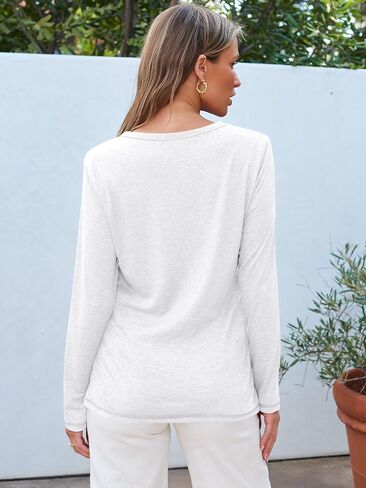 SUNBS Womens 3 Packs Long Sleeve Shirts Loose Fit Fall Tops Fashion Clothes Outfits 2024 Basic Tee Crew Neck Tops in Saudi Arabia