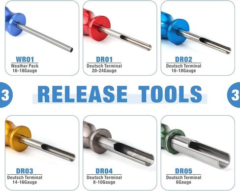 iCrimp Deutsch Terminal Crimp Tool Kit, Close Barrel and Open Barrel Crimper, Deutsch Removal Extraction Tool for Deutsch DT Connectors, Solid & Stamped Contacts, Delphi Weather Pack Terminals-12PCS in Kuwait