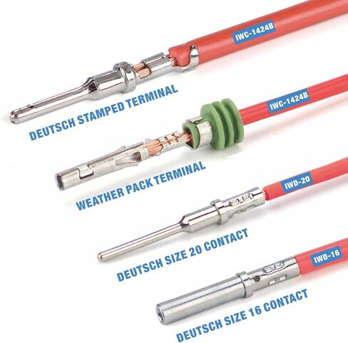 iCrimp Deutsch Terminal Crimp Tool Kit, Close Barrel and Open Barrel Crimper, Deutsch Removal Extraction Tool for Deutsch DT Connectors, Solid & Stamped Contacts, Delphi Weather Pack Terminals-12PCS in Kuwait