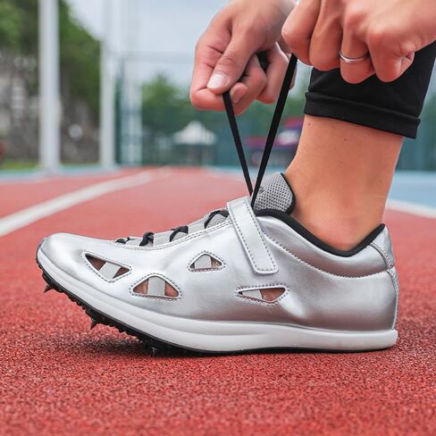 THESTRON New Track Spikes Shoes للرجال والنساء والأطفال، أحذية رياضية للمسارات والحقول، أحذية رياضية بمسامير سريعة، أحذية رياضية احترافية للجري والسباق، أحذية رياضية للشباب والقفز مع مسامير in Kuwait
