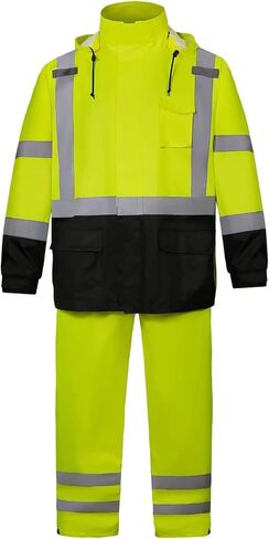 SRsafety High Visibility Rain Gear, Class 3 High Visibility Work Rain Gear for Men, Construction Rain Suits in Kuwait