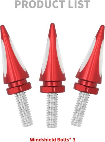 Motorcycle Windscreen Screws Windshield Spike Bolts Fit for Harley Street Glide Electra Glide Ultra Limited 1996-2013 (Red) in Saudi Arabia