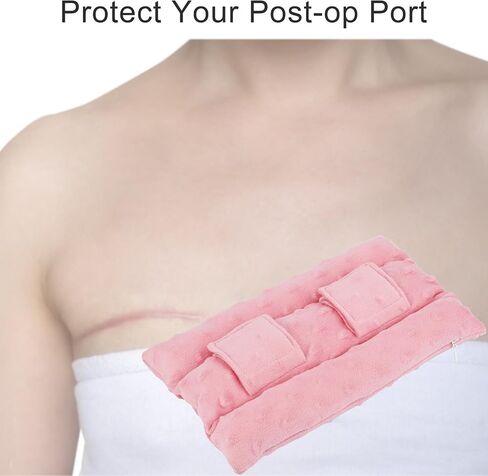 Chemo Port Pillows for Patients Seatbelt, Chemo Port Protector Pacemaker Seat Belt Cushion, Chemotherapy Must Haves Chemo Gifts Men Women Cancer, Minky Dot Coral in Saudi Arabia