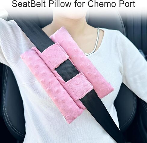 Chemo Port Pillows for Patients Seatbelt, Chemo Port Protector Pacemaker Seat Belt Cushion, Chemotherapy Must Haves Chemo Gifts Men Women Cancer, Minky Dot Coral in Saudi Arabia