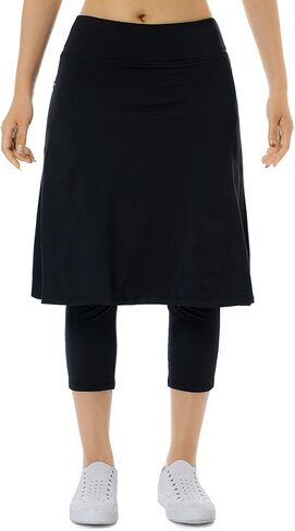 Women Athletic Knee Length Skirts with Leggings,Skorts Leggings&Skirted Capris Skorts for Women Yoga Pockets in Kuwait