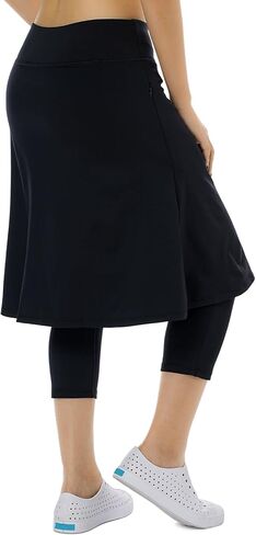Women Athletic Knee Length Skirts with Leggings,Skorts Leggings&Skirted Capris Skorts for Women Yoga Pockets in Kuwait