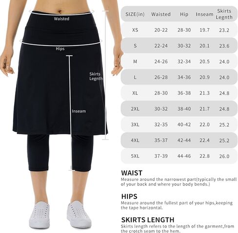 Women Athletic Knee Length Skirts with Leggings,Skorts Leggings&Skirted Capris Skorts for Women Yoga Pockets in Kuwait