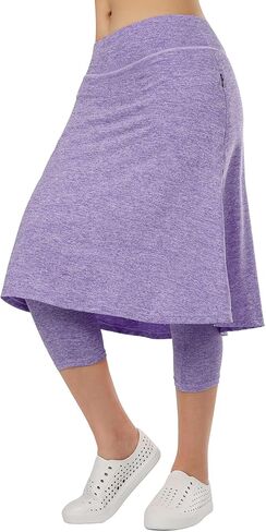 Women Athletic Knee Length Skirts with Leggings,Skorts Leggings&Skirted Capris Skorts for Women Yoga Pockets in Kuwait