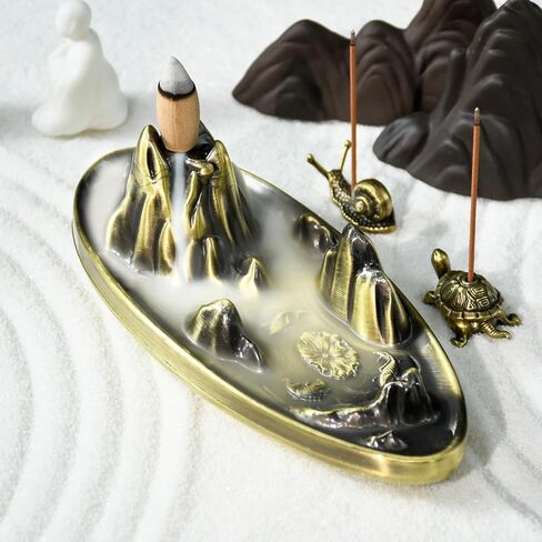 wellsee Incense Holder Incense Waterfall Incense Burner Waterfall Incense Burner Incense Waterfall Fountain Backflow Incense Burner Insence Stick Holder Incense Burner Holder for Women in Saudi Arabia