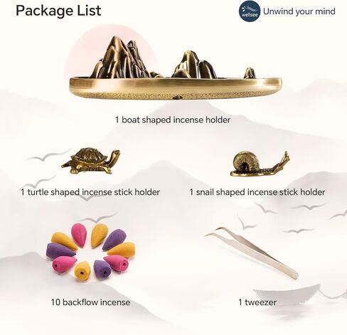wellsee Incense Holder Incense Waterfall Incense Burner Waterfall Incense Burner Incense Waterfall Fountain Backflow Incense Burner Insence Stick Holder Incense Burner Holder for Women in Saudi Arabia