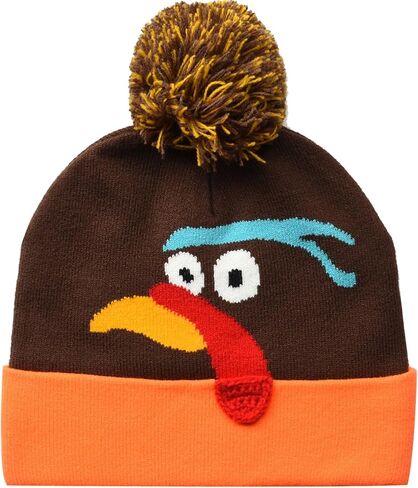 EDTREK Fun Run Turkey Beanie for Kids and Adults - Globble Knitted Pom Hat for Girls and Womens in Kuwait