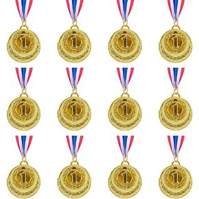 Abaokai 12 Pieces Gold 1st Place Award Medals-Winner Medals Gold Prizes for Sports, Competitions, Party, Spelling Bees, Olympic Style, 2 Inches