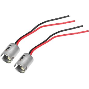 2 Pcs Universal 1176 BA15D Car Bulb Socket - Auto LED Bulb Light Lamp Socket Adapter Plug Extension Wire - Metal Plastic Silver Tone