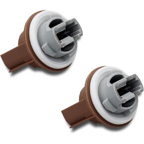 2 PCS Front Turn Signal Light Bulb Plug Sockets, 3156 3157 Parking Signals Light Sockets, Compatible With Ford F150 F250/F350 Super Duty Focus Fusion Ranger Freestyle (Brown)