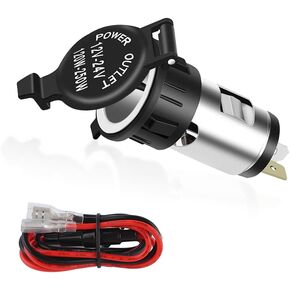 Cigarette Lighter Socket,Professional 12V Power Outlet Cigarette Lighter Adapter with Extension Cable,Universal Waterproof Car Accessories Lighter Power Outlet Socket Fits Car Truck(1PCS)