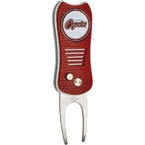Team Golf NHL Switchblade Divot Tool with Double-Sided Magnetic Ball Marker, Features Patented Single Prong Design, Causes Less Damage to Greens, Switchblade Mechanism