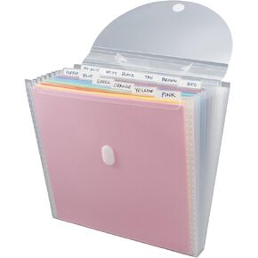 Advantus Expandable Paper Organizer, Accordion File Organizer, Important Document Holder, Clear with 12 Pockets, White, 12x12 Inches
