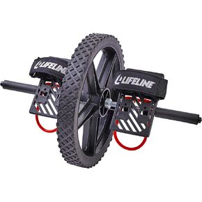 Lifeline Power Wheel for At Home Full Body Functional Fitness Strength including Abs & Core, Lower Body and Upper Body with Foot Straps for More Workout Options
