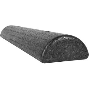 CanDo Black Composite High-Density Foam Rollers for Muscle Restoration Massage Therapy Sport Recovery and Physical Therapy 6" x 12" Half-Round
