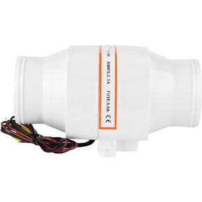 Electric in Line Bilge Air Blower, 3inch Inline Marine Bilge Air Blower, Mute Strong Ventilation Fan Water Resistant for Yacht Boat RV (12V)