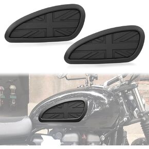 Fuel Tank Protector for Bonneville T100 T120 - PSLER Gas Tank Sticker Knee Pads for Scrambler Speed Twin Thruxton Bonneville T100 T120 Bobber, Black (Left & Right)