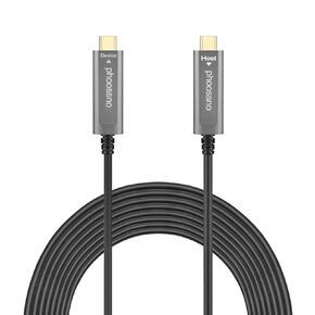 phoossno USB C to C Fiber Optical Cable USB 3.1 Type C Cable 10Gbps 50FT Compatible with Microsoft Azure Logitech Camera Aver &Vaddio & Barco ClickShare Touch Screen Kinect Intel RealSense