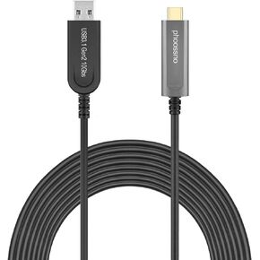 USB A to C Fiber Optical Extension Cable USB 3.1 Gen2 10Gbps 10M 33FT Compatible with Microsoft Azure Logitech Camera Aver &Vaddio & Barco ClickShare Touch Screen Kinect Intel RealSense