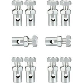 YOXUFA 10 PCS Universal Clutch Brake Throttle Cable Ends Stops 1/8" Cable Clamps Lock Repair Kit for Go Kart Motorcycle Lawn Mower Motorized Bike Bicycle Scooter Garden Tractor Parts Silver