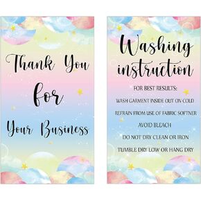 200 Pieces Washing Instruction Shirt Care Instructions Cards Tumbler Care Cards T Shirt Packaging Cards 3.5 x 2 for Small Business and Online Shop Owners