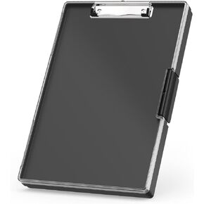 Rimilak Plastic Clipboard with Storage, Side Opening Clip Boards with 2 Storage Case, High Capacity Nursing Clipboards with Heavy Duty Clips for Work School Office Supplies, Black in Kuwait