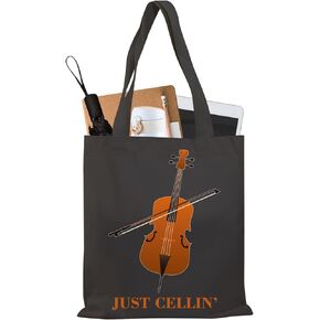 BDPWSS Cello Gift Cello Music Tote Bag Just Cellin’ Funny Cello Cellist Orchestra Musician Reusable Handbag Cello Player Gift