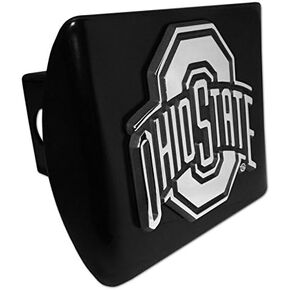 Ohio State University Buckeyes "Black with Chrome “O" Emblem" NCAA College Sports Trailer Hitch Cover Fits 2 Inch Auto Car Truck Receiver